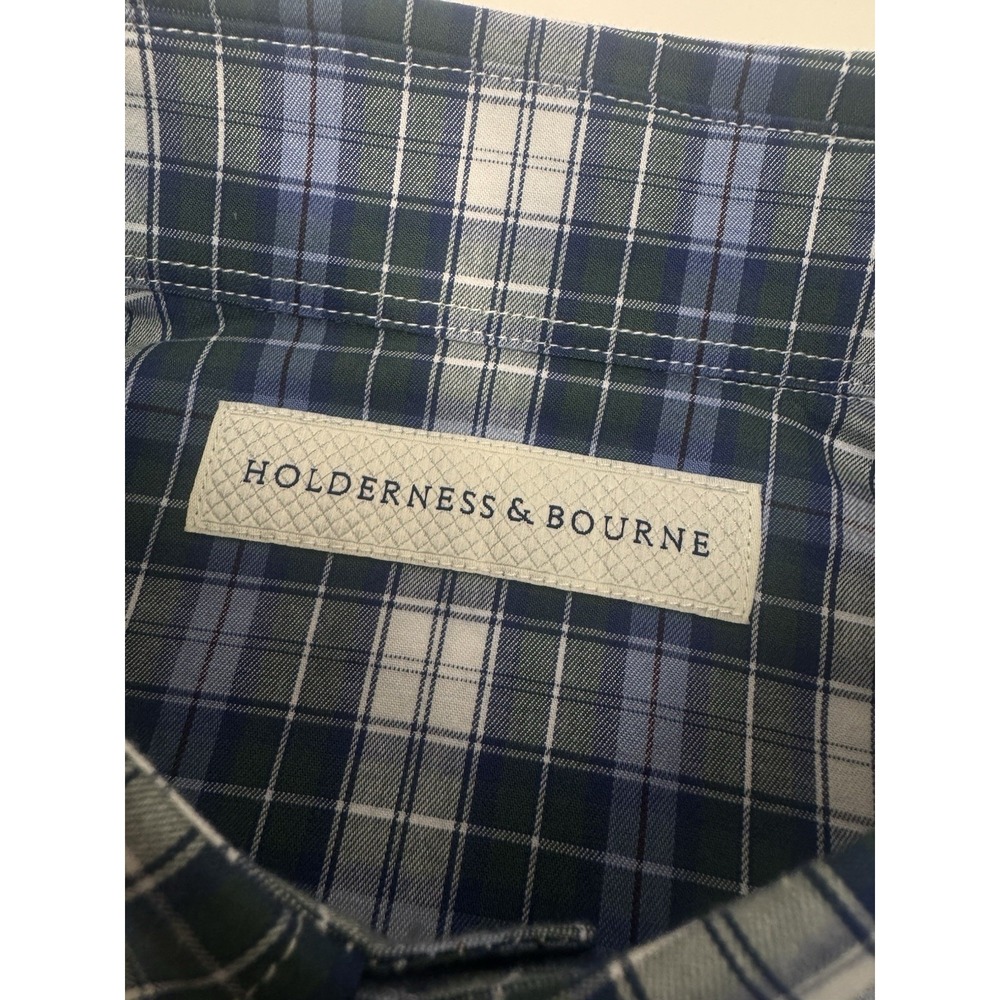 NWT Holderness & Bourne The Andrews Tailored Fit Button Down Shirt Blue MEDIUM - Picture 4 of 12